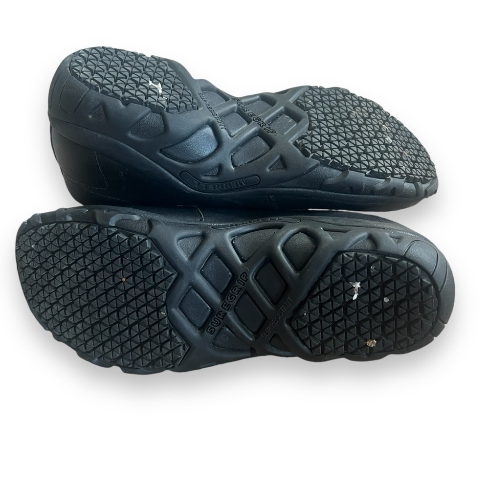 Merrell Black Leather Jungle Moc Slip-on Grippy Sole Shoes ⚠️ Missing Insert ⚠️ - Picture 8 of 11